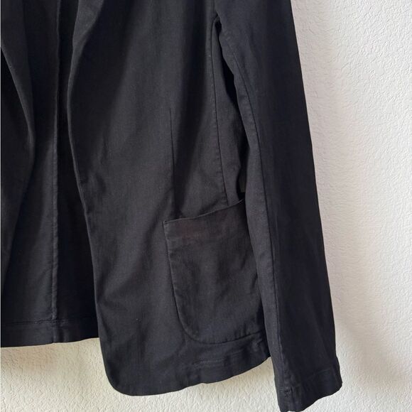 Frank & Eileen DUBLIN Jacket Blazer Denim Open Front Women’s L Stretch Old Money - Picture 7 of 11
